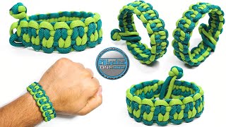How to Make a Paracord Bracelet Blaze Bar Without Buckles With Diamond Stop Knot