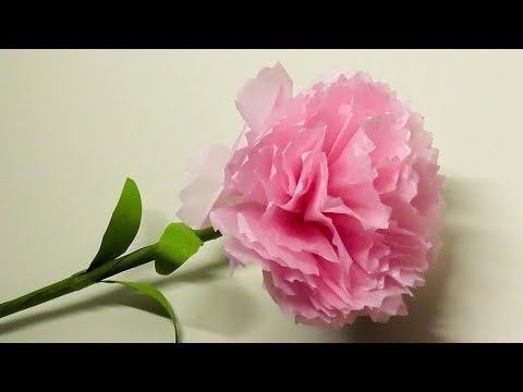 4分で見る簡単 カーネーションの花作り方ペーパーフラワー 字幕で解説 Youtube