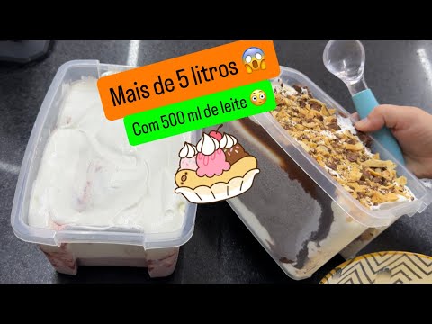 COMO FAZER SORVETE DE MASSA OURO BRANCO E NINHO COM GELEIA DE MORANGO E NUTELLA 