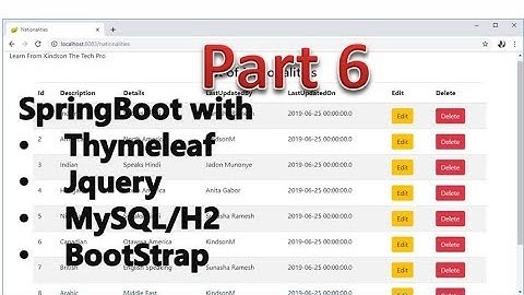 CRUD With Spring, H2, Thymeleaf, Bootstrap, JQuery, MySQL Step by Step Procedure - Part 6