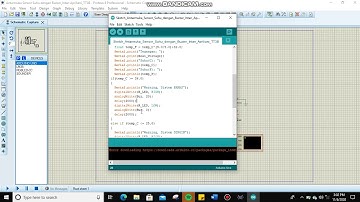 Simulasi Rangkaian Antarmuka Sensor Suhu  LM35 dengan Output Buzzer/Sounder dan Virtual Terminal