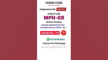 MPH 08 Solved Assignment PDF 2024-25 in English, MSCPH program MPH-08 Solved assignments