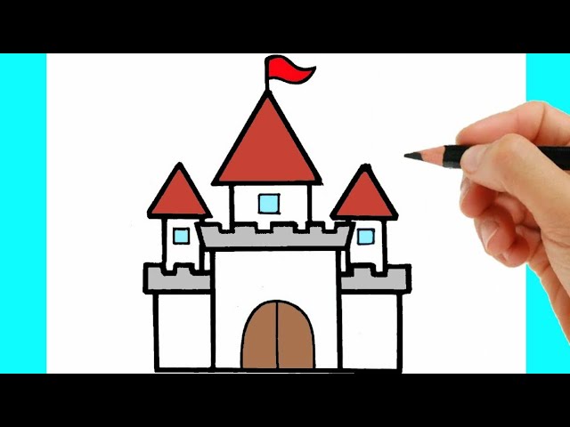 Como Desenhar Castelo Passo Passo Tutorial Desenho Jogo Educacional Simples  imagem vetorial de Abeille12© 655715982