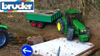 BRUDER RC toys Jeep and Tractor CRASH!