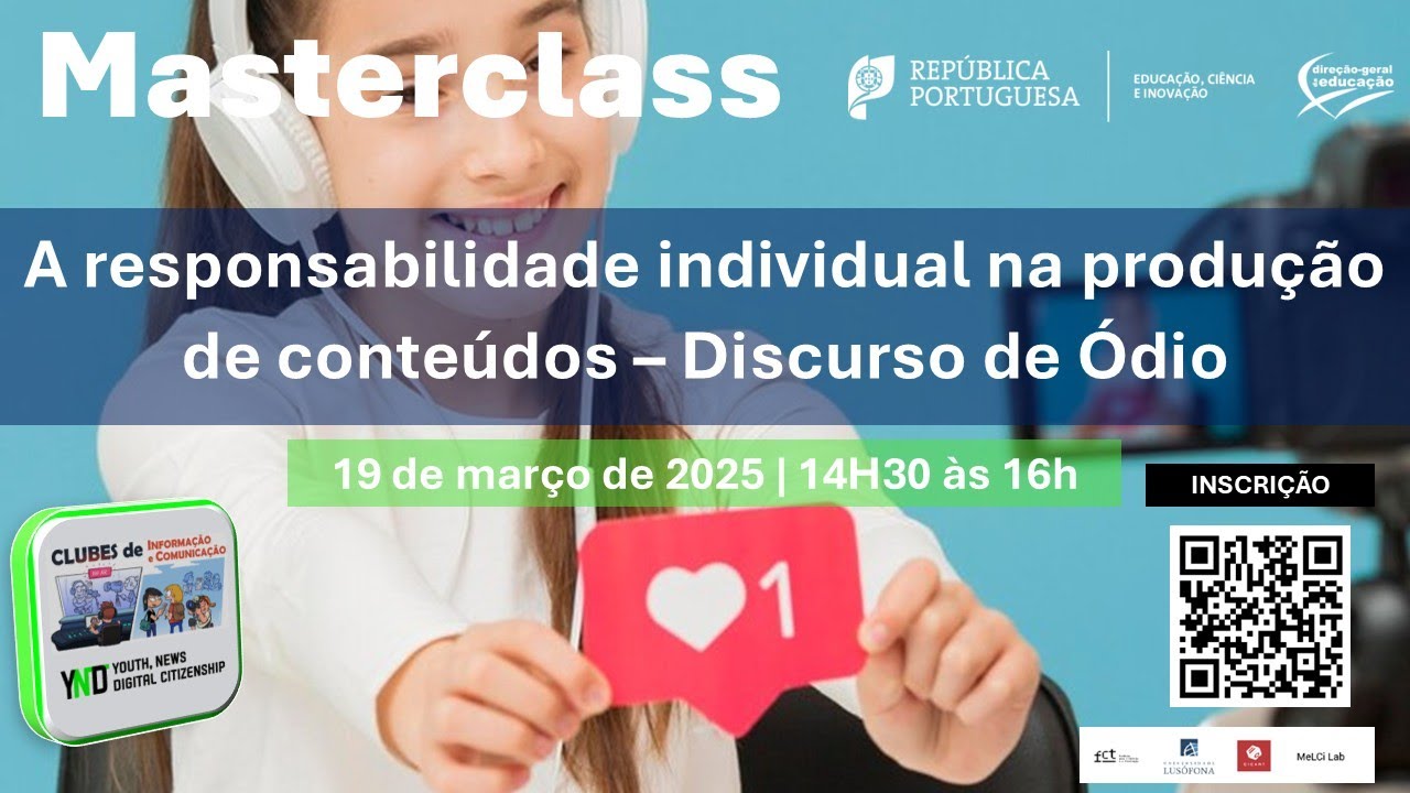 Masterclass | A responsabilidade individual na produção de conteúdos – Discurso de Ódio