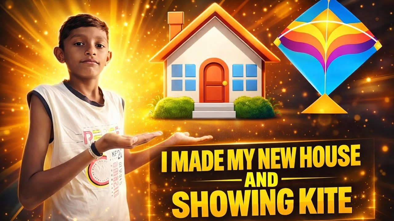 I made my house 🏠 and showing kite 🪁