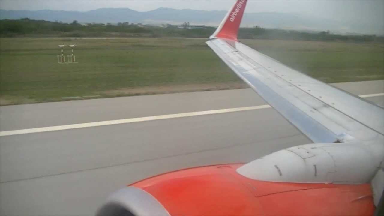 Airberlin 737-700 takeoff from Sofia Airport.
