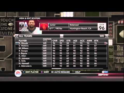 ncaa 13 rosters