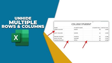How to unhide multiple rows and columns in excel