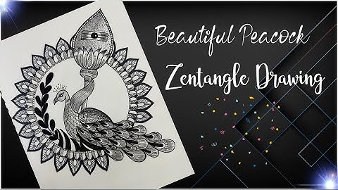 🎨 Beautiful Peacock Zentangle Art | Pen Drawing | Mandala Design 🦚