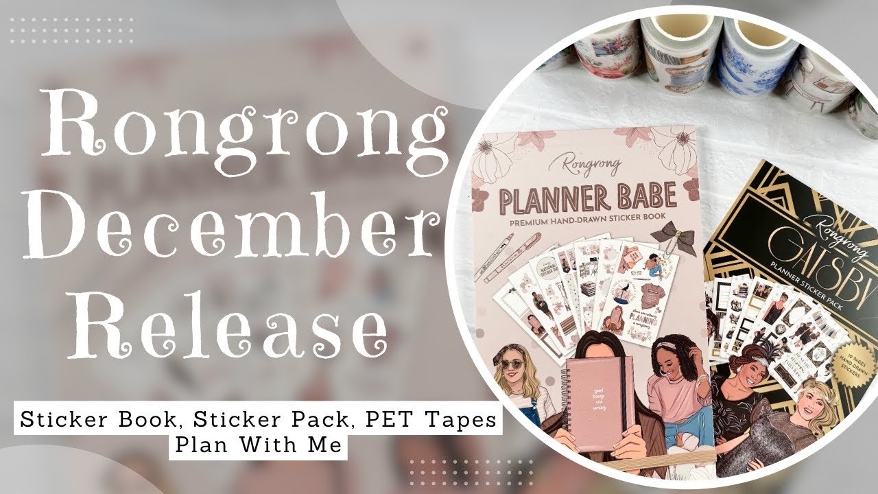 USING PET TAPE TO MAKE A DECORATIVE PLANNER SPREAD, RONGRONG STICKER BOOK  & TAPE