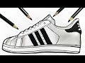 HOW TO DRAW A SHOES - how to draw adidas shoes