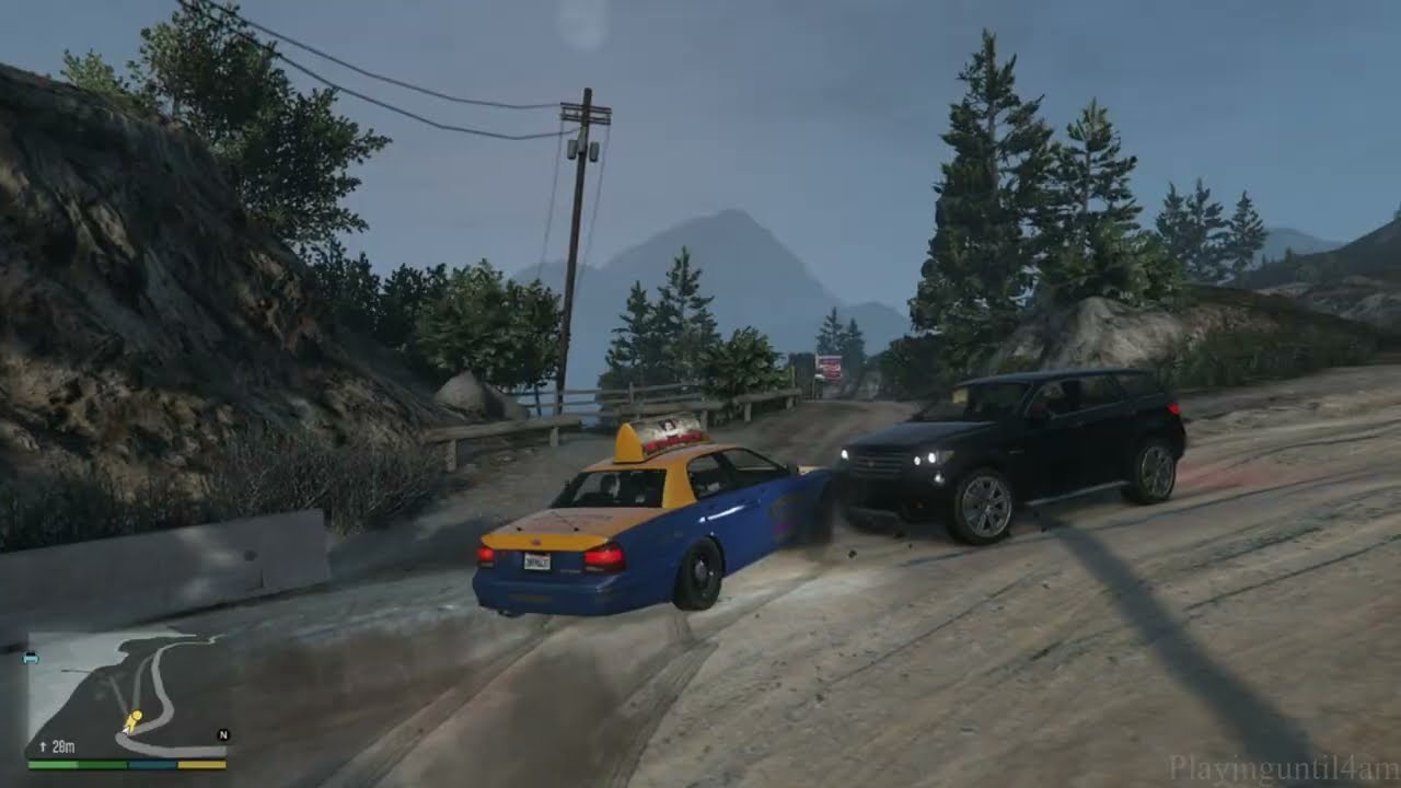 Trabajando como Taxista en GTA V 9# [PS4].