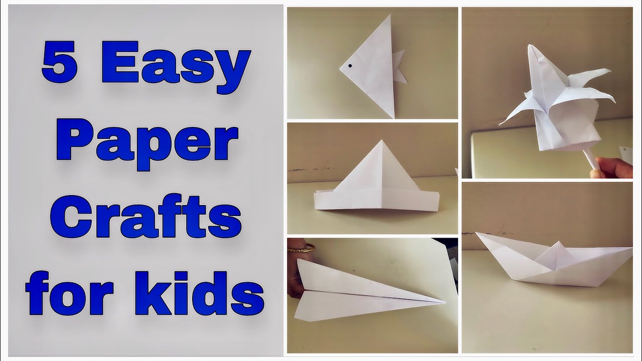 5 Easy Paper Crafts for Kids During Lockdown/ DIY White Paper craft ideas 