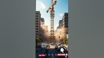 CRANE COLLAPSE! 🏗️ City in Chaos After Tower Falls in Slow Motion! 😱
