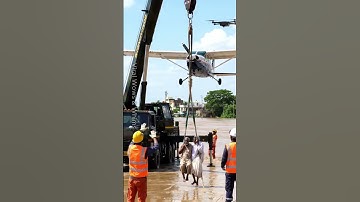 Military Crane & Plane Save Elderly Couple in City Flood! #Shorts #Rescue #viralvideo