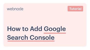 Webnode | How to Add Google Search Console