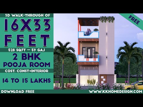 Small Space House Design With Shop 16x33 Feet 2BHK || 16*33 House Plan#85