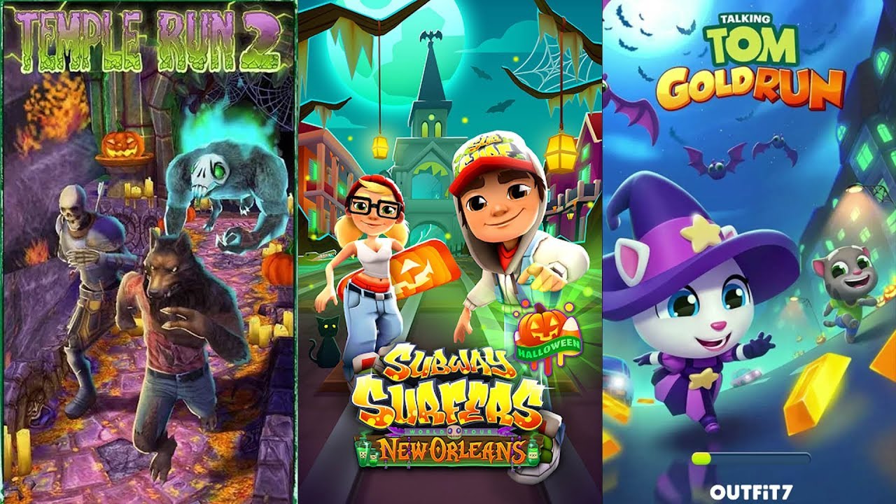 Temple Run 2 Spoky Summit Vs Subway Surfers New Orleans Vs Talking Tom Gold Run Halloween Special