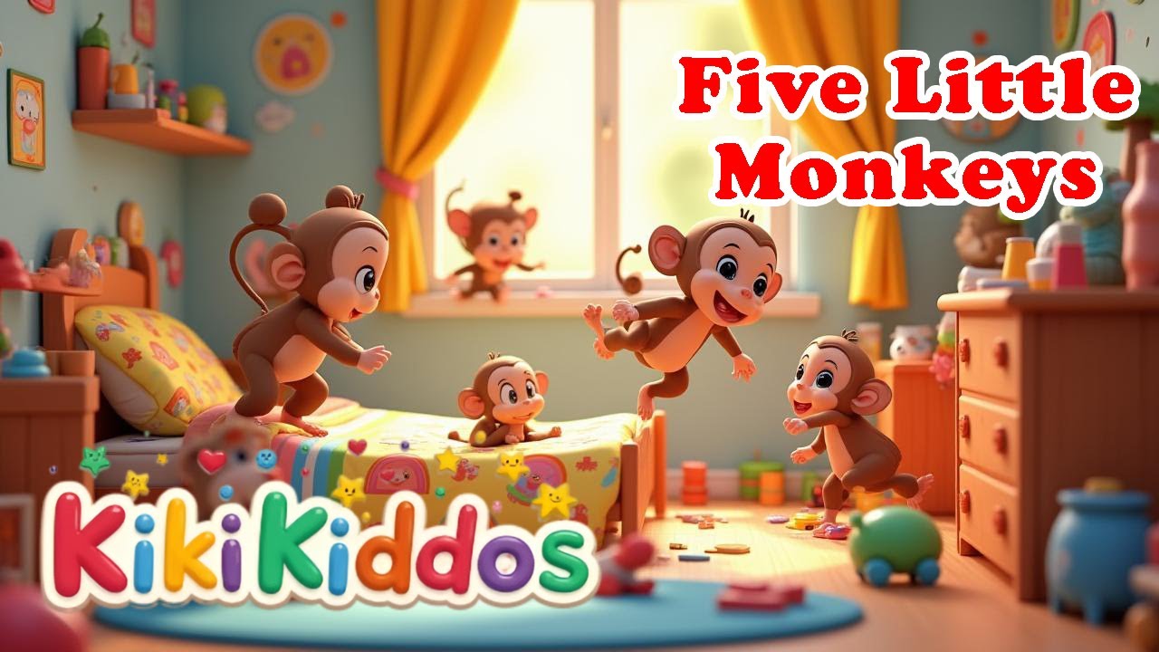 Five Little Monkeys | Nursery Rhymes | Sing Along | Baby & Toddler ...