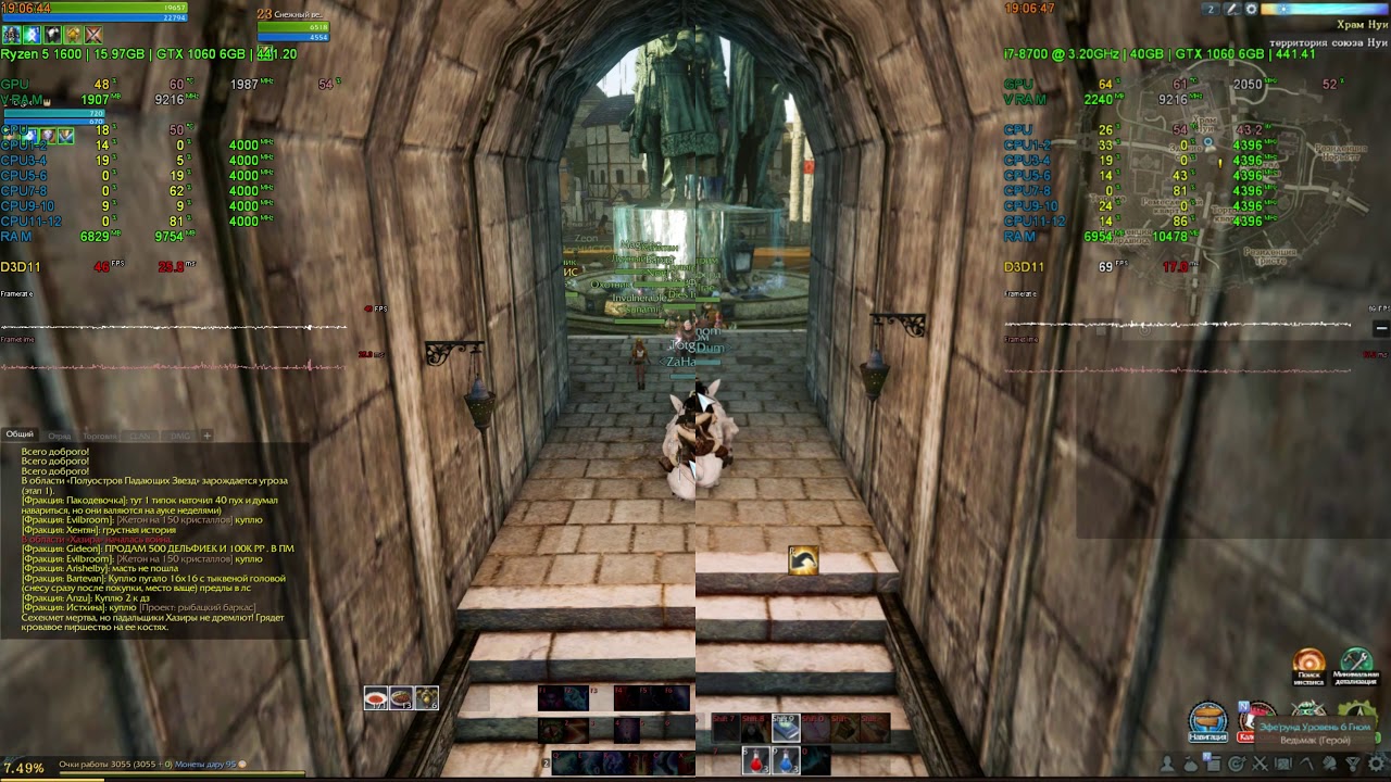 archeage-light-bench-mark-i7-8700-vs-ryzen-5-1600-youtube