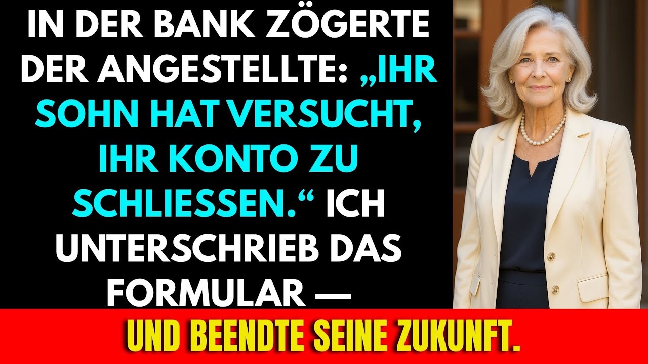 In Der Bank Zögerte Der Angestellte: Mein Sohn Wollte Mein Konto Schließen – Ich Handelte