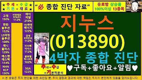 지누스(013890)4차원종목진단및향후주가전망 추수기(추수)전문가