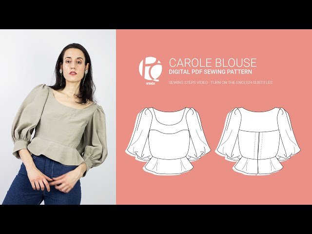 DIY Sewing the Carole puffed sleeve peplum blouse