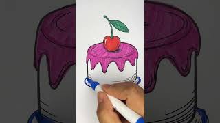 Adorable Birthday Cake Coloring #colorart