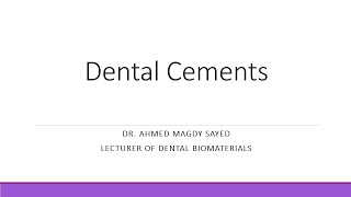 Dental Cements (Dental Biomaterials)