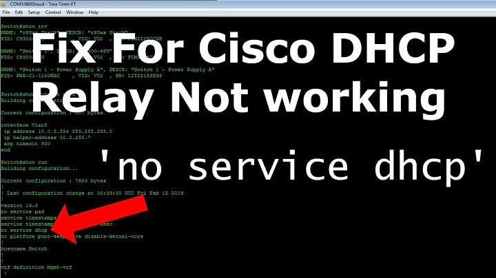 DHCP relay not working Cisco