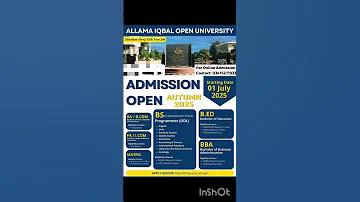 AIOU New Admission Starting From 1st July Autumn 2025 Exam Aiou Admission Open Online 