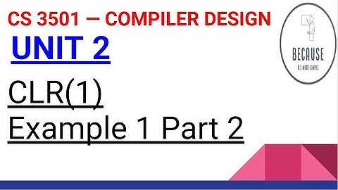 2.33. CLR(1) Example 1 Part 2 in Tamil