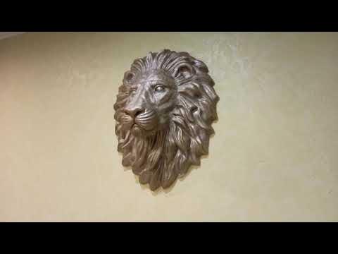 Голова льва.Барельеф голова льва на стену.Голова льва из гипса цвет ...