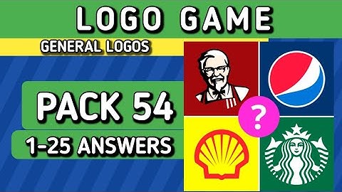 LOGO GAME COMPLETE ANSWER | PACK 54, 1-25 @brainitquiz #logo