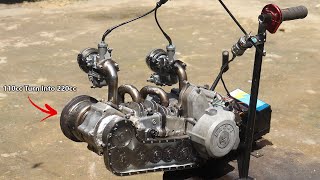 Turn Motorcycle Engine Into 2 Stroke Opposed piston engine Part 2