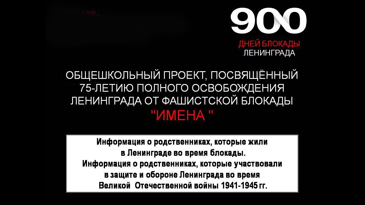 Доклад по теме 900 дней блокады