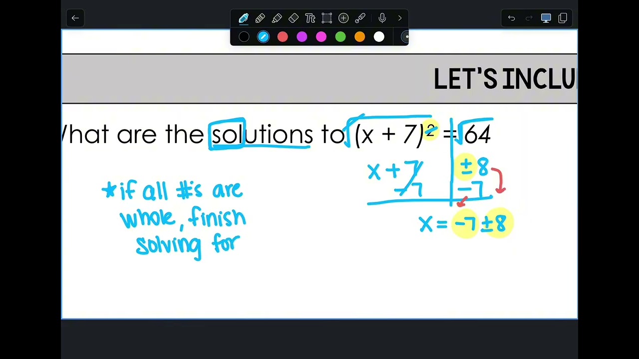 Solve Quadratics by Square Root Method 