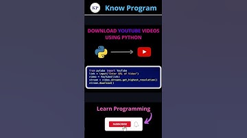 Download Youtube videos using Python ✅.    | #shorts #python3 #knowprogram