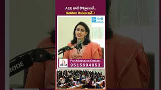AEE Job Crack Golden Rules | Exam Preparation Tips by OHM Institute Hyderabad #shorts #tspsc #appsc