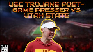 Lincoln Riley, Woody Marks, Easton Mascarenas-Arnold Press Conference, USC Trojans Win Over Aggies