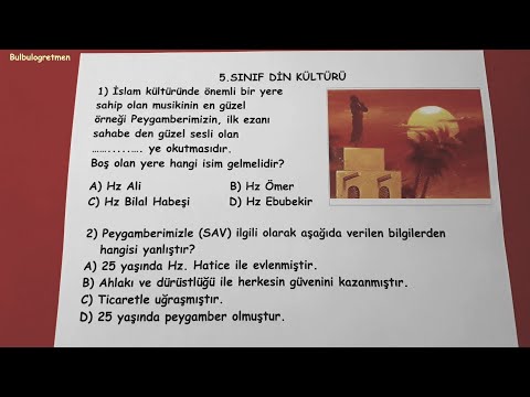 5. sınıf din kültürü 2.dönem 2.yazılı @Bulbulogretmen #5sınıf #din #dinkültürü #keşfet #school