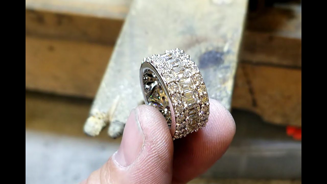 10 Caret Emerald Cut AND Round Diamond Eternity ring!! - YouTube