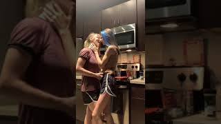 Two Girls Kissing- In Kitchen