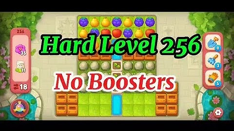 Hard Level 256 No Boosters 💫 Match-3 Game Gardenscapes #games #gameplay #gaming