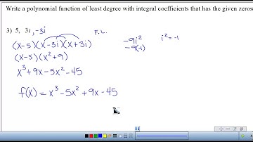 Writing a Polynomial Function Given its Roots