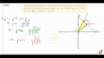Determine graphically   the coordinates of the vertices of a triangle, the equations of whose