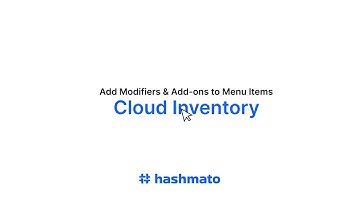 Cloud Inventory by Hashmato | Add Modifiers & Add-ons to Menu Items