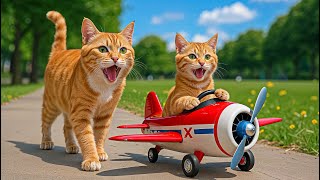 Mama Cat Sells Apple Juice to Make Kitten’s Toy Airplane Dream Come True Healing Moments 🐾✈️🐱
