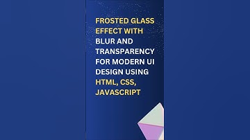 ✨ Create a Stunning Frosted Glass Effect in 60 Seconds! ⏱️💎 (HTML, CSS) #shorts